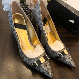 Baby Phat Black and Gray Lace Stiletto Heels